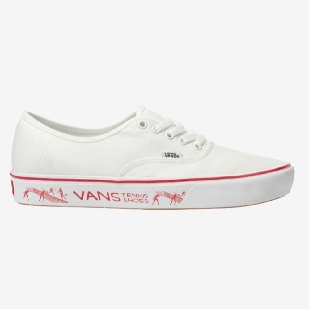 VN0A3WM748C Vans Comfycush Authent Blanc De Blanc/Red Men's - Women's